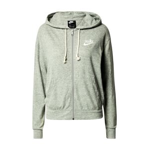 Nike Sportswear Tepláková bunda  sivá melírovaná / biela