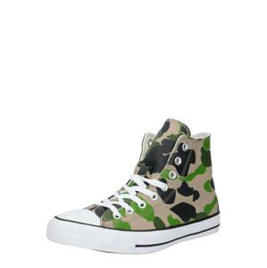 CONVERSE Členkové tenisky 'Chuck Taylor All Star'  čierna / zelená / kaki / biela