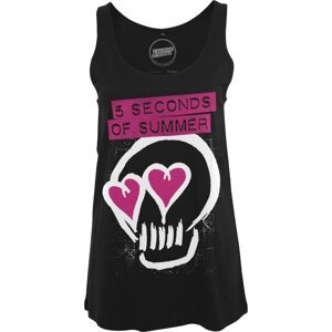 Merchcode Top 'Five Seconds of Summer Skull'  čierna / biela / cyklaménová