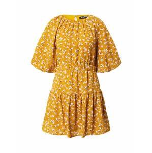 Fashion Union Letné šaty 'Corrine'  biela / zlatá žltá