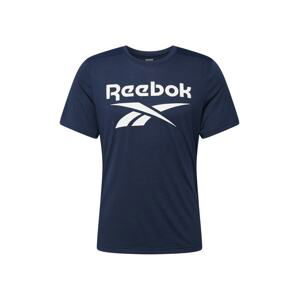 Reebok Sport Funkčné tričko  biela / tmavomodrá