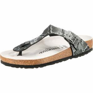 BIRKENSTOCK Žabky 'Gizeh Python'  čierna / biela / svetlosivá