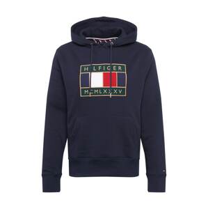 TOMMY HILFIGER Mikina  tmavomodrá / červená / biela / tmavozelená