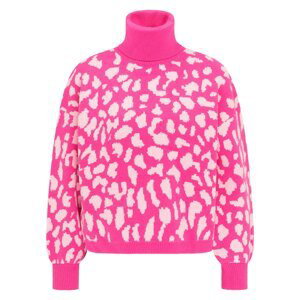 MYMO Oversize sveter  ružová / biela