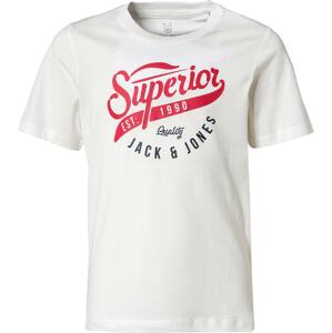 Jack & Jones Junior Tričko  červená / čierna / biela