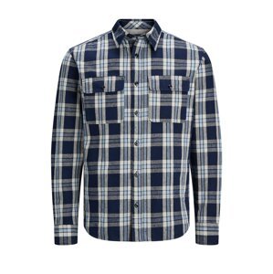 JACK & JONES Košeľa  námornícka modrá / svetlomodrá / biela