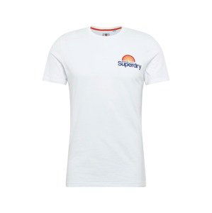 Superdry Tričko  šedobiela / námornícka modrá / pastelovo červená / žltá / oranžová