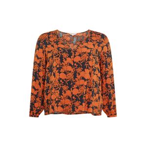 ABOUT YOU Curvy Blúzka 'Nala Blouse'  tmavomodrá / oranžová