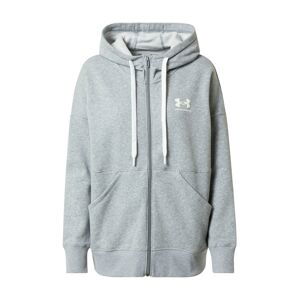 UNDER ARMOUR Športová mikina so zipsom  sivá melírovaná / biela