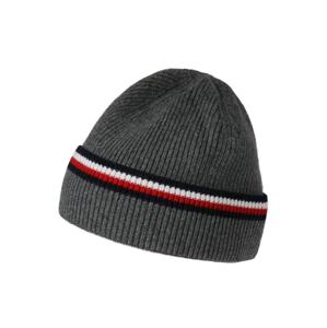 TOMMY HILFIGER Beanie  čierna / biela / červená / sivá melírovaná