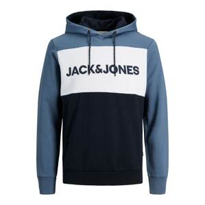 JACK & JONES Mikina  dymovo modrá / tmavomodrá / biela