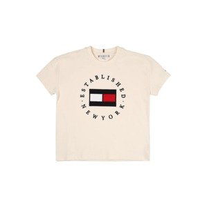 TOMMY HILFIGER Tričko 'HERITAGE'  béžová / námornícka modrá / biela / červená