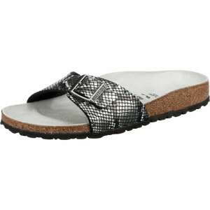 BIRKENSTOCK Šľapky 'Madrid Python'  strieborná / čierna