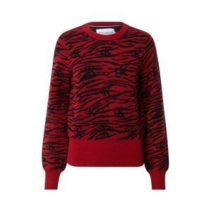 Calvin Klein Jeans Pullover 'ZEBRA'  čierna / červená