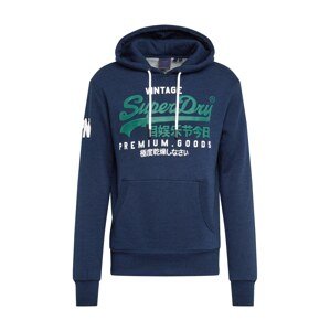 Superdry Mikina  tmavomodrá / biela / zelená