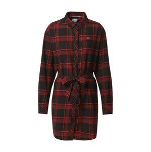 Tommy Jeans Košeľové šaty 'FLANNEL'  červená / čierna