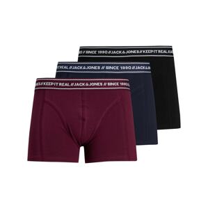 JACK & JONES Boxerky  námornícka modrá / čerešňová / čierna / biela