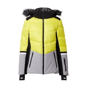 ICEPEAK Outdoorová bunda 'Electra'  sivá melírovaná / čierna / citrónová