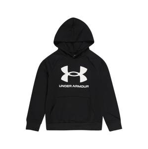 UNDER ARMOUR Športová mikina 'RIVAL'  čierna / biela