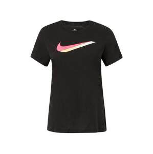 NIKE Funkčné tričko  čierna / ružová / svetložltá