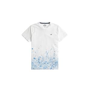 HOLLISTER T-Shirt 'PAINT SPLATTER'  biela / modrá