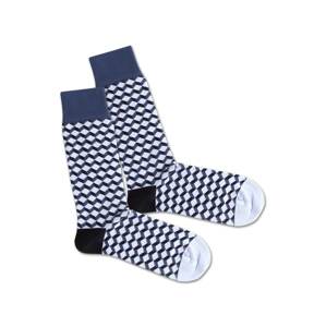 DillySocks Ponožky 'SS20-25 Indigo Dice'  čierna / modrá