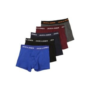 Jack & Jones Junior Boxershorts  sivá melírovaná / námornícka modrá / čierna / červeno-fialová / modrá