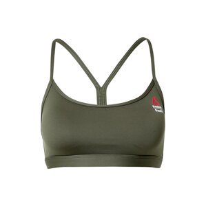 Reebok Sport Športová podprsenka  olivová / biela / červená