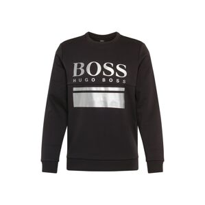 BOSS ATHLEISURE Mikina 'Salbo 1'  čierna / strieborná