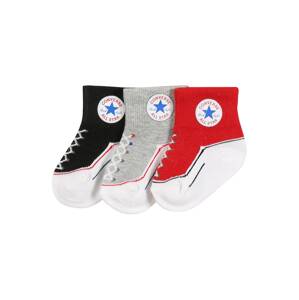 CONVERSE Ponožky 'Infant'  sivá melírovaná / červená / čierna / biela