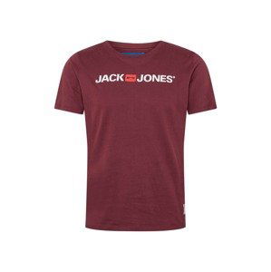 JACK & JONES Tričko 'HISTORY'  burgundská / biela