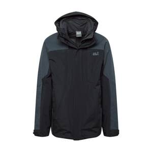 JACK WOLFSKIN Outdoorová bunda 'KING SKY'  čierna / tmavosivá