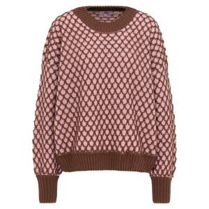 MYMO Oversize sveter  hnedá / pastelovo fialová