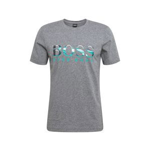 BOSS ATHLEISURE Tričko  sivá / modrá