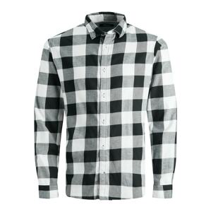 JACK & JONES Košeľa 'Gingham'  čierna / biela