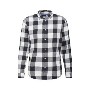 JACK & JONES Košeľa 'Gingham'  čierna / biela