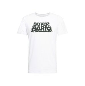 JACK & JONES Tričko 'SUPER MARIO'  biela / čierna