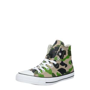 CONVERSE Členkové tenisky 'Chuck Taylor All Star'  čierna / béžová / zelená