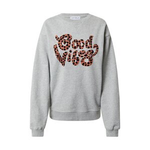 CATWALK JUNKIE Sweatshirt  sivá melírovaná / hnedá / čierna