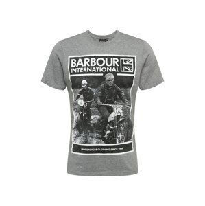 Barbour International Tričko 'Racer'  sivá melírovaná / svetlosivá / antracitová