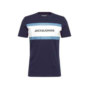 JACK & JONES Tričko  tmavomodrá / svetlomodrá / biela / čierna