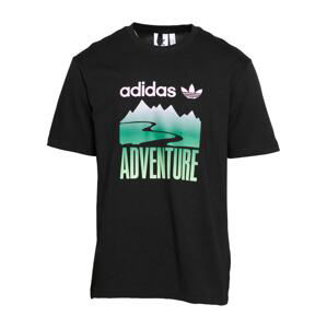 ADIDAS ORIGINALS Tričko 'Adventure Mountain'  čierna / ružová / zelená