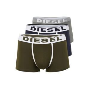 DIESEL Boxerky  námornícka modrá / biela / kaki / sivá melírovaná