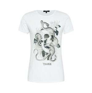 tigha T-Shirt 'Tattoo Skull'  biela / sivá / tmavosivá