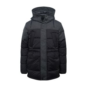 JACK & JONES Parka 'BOSTON'  čierna / sivá melírovaná