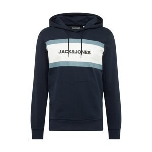 JACK & JONES Mikina 'SHAKE'  biela / svetlomodrá / námornícka modrá