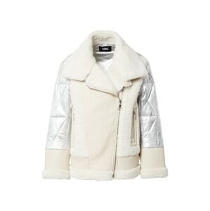 Karl Lagerfeld Zimná bunda  striebornosivá / krémová