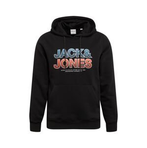 JACK & JONES Mikina 'SENSE'  čierna / modrá / biela / pastelovo červená