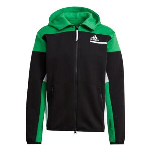 ADIDAS PERFORMANCE Športová mikina  čierna / zelená / biela