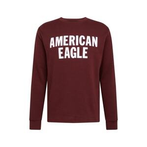 American Eagle Tričko  burgundská / biela